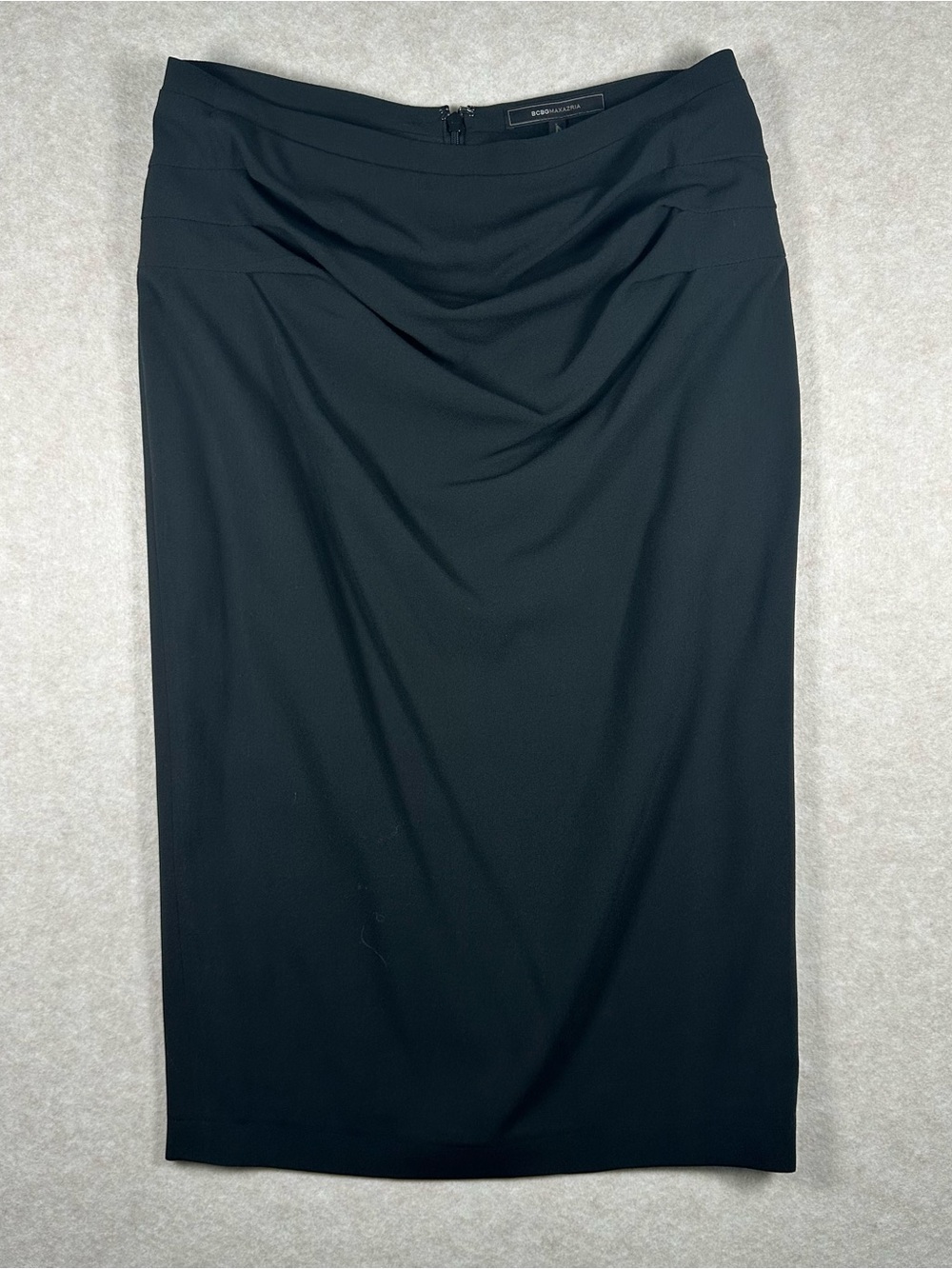 BCBGMaxAzria Black Draped Waist Pencil Skirt Size 8